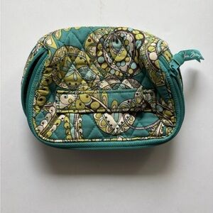 Vera Bradley Teal and Yellow Patterned Cosmetic Bag